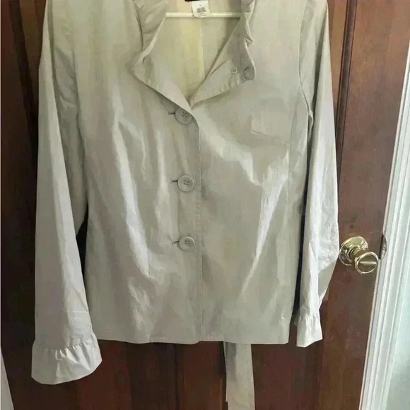 J Crew rain coat NWOT gray/beige. Size 4 - Picture 7 of 8